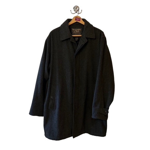 Abercrombie & Fitch Other - Vintage Men’s Abercrombie & Fitch Charcoal Gray Wool Blend Car Coat Winter Large